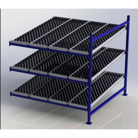 Flow Cell Heavy Duty Gravity Rack w/ wheelbed Add-On, 3 Level, 72"W x 72"D x 72"H
