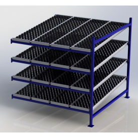 Flow Cell Heavy Duty Gravity Rack with wheelbed Add-On, 4 Level, 72"W x 72"D x 72"H