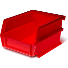 LocBin Wall Storage, 5-3/8"L x 4-1/8"W x 3"H, Red, Polypropylene, Pack of 24