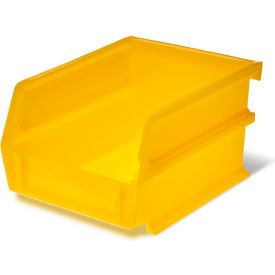 LocBin Wall Storage, 5-3/8"L x 4-1/8"W x 3"H, Yellow, Polypropylene, Pack of 24