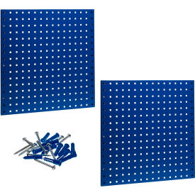 24"W x 24"H Blue Epoxy, 18 Gauge Steel Square Hole Pegboards w/ Mounting Hardware
