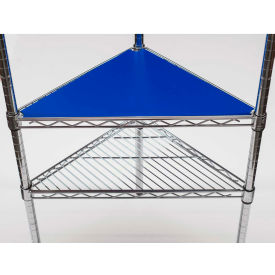 PVC Triangle Shelf Liner, 18"W x 18"D, Blue - Package Quantity of 2