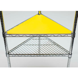 PVC Triangle Shelf Liner, 18"W x 18"D, Yellow - Package Quantity of 2