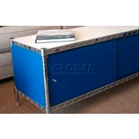 Enclosure Kit, Slide Door, 48"W x 24"D x 18"H, Blue