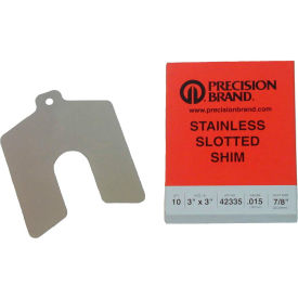 2" x 2" x 0.250" Stainless Steel Slotted Shim - Made In USA