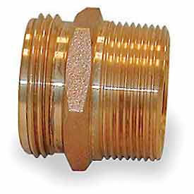 Fire Hose Double Male Nipple - 2 In. NPT X 2-1/2 In. NH - Brass