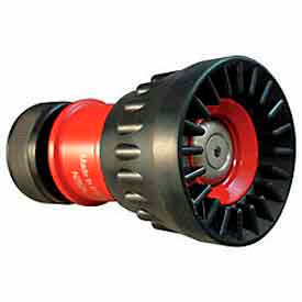 Fire Hose Fog Nozzle W/ Bumper - 3/4 In. GH - 10 To 24 GPM - Aluminum