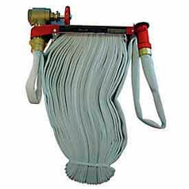 Fire Hose Pin Rack Unit - 1-1/2 In. X 100 Ft Hose - Plastic Nozzle - Steel - Red