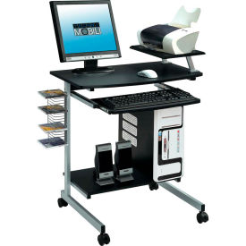 Compact Graphite Gray Computer Desk, 27-1/2"W x 19"D x 36"H