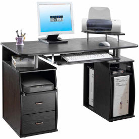Complete Computer Workstation Desk with Storage, Espresso