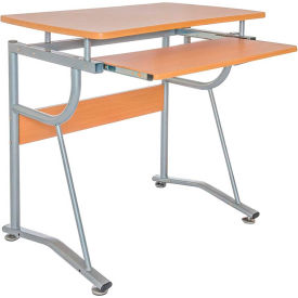 Compact Computer Desk, 43"W x 19-1/2"D x 30"H, Cherry