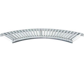 24"W 90 Degree Curve Galvanized Steel Roller Conveyor - 1.9" Roller Dia. - 21" BF