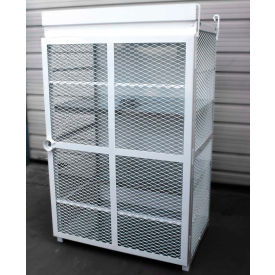 18 Capacity 20 Lbs Cylinders Heavy Duty Steel Gas Cylinder Cage 44"Wx30"Dx70"H White, Manual Close