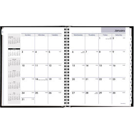 DayMinder Hard-Cover Monthly Planner with Memo Section, 8.5 x 7, Jan to Dec, 2025
