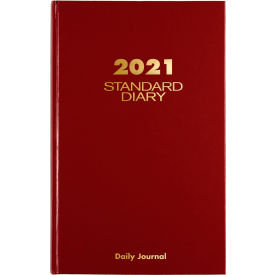 Standard Daily Journal, 7-11/16" x 12-1/8" Page Size, Red Moire