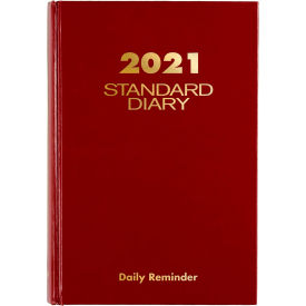 Daily Reminder Business Diary, Jan-Dec, 1PPD, 5-3/4"x8-1/4", Red