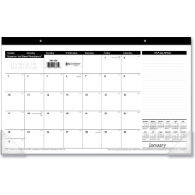 Compact Desk Pad, 18 x 11, Black Binding, Clear Corners, Jan to Dec, 2025
