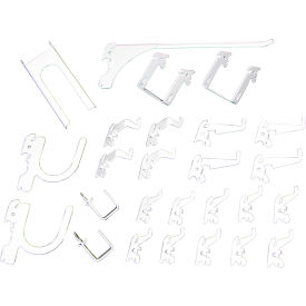 Slotted Pegboard 26 pc Hook Kit, White