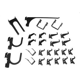 Slotted Pegboard 26 pc Hook Kit, Black