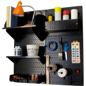 Pegboard Hobby Craft Organizer Storage Kit, Black, 32" X 32" X 9"