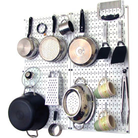 Kitchen Pegboard Pack Storage & Organization Kit, White, 32" X 32" X 6"