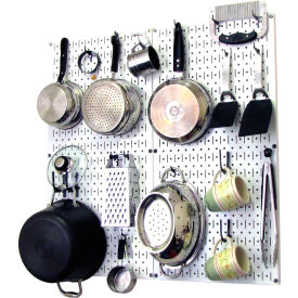 Kitchen Pegboard Pack Storage & Organization Kit, White/Black, 32" X 32" X 6"