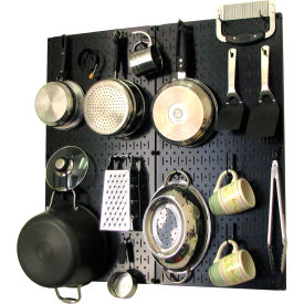 Kitchen Pegboard Pack Storage & Organization Kit, Black, 32" X 32" X 6"