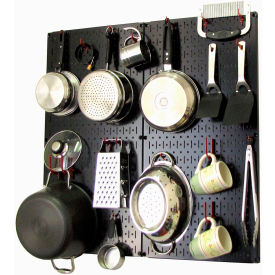Kitchen Pegboard Pack Storage & Organization Kit, Black/Red, 32" X 32" X 6"
