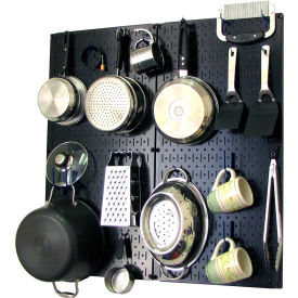 Kitchen Pegboard Pack Storage & Organization Kit, Black/Blue, 32" X 32" X 6"