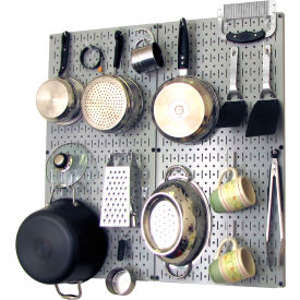 Kitchen Pegboard Pack Storage & Organization Kit, Gray/White, 32" X 32" X 6"