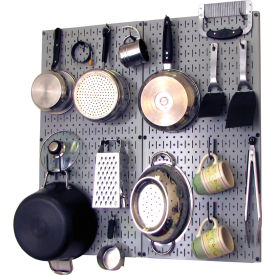 Kitchen Pegboard Pack Storage & Organization Kit, Gray/Black, 32" X 32" X 6"