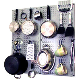 Kitchen Pegboard Pack Storage & Organization Kit, Gray/Blue, 32" X 32" X 6"