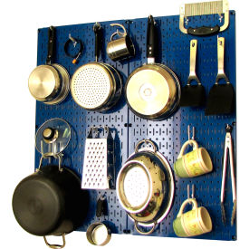 Kitchen Pegboard Pack Storage & Organization Kit, Blue/White, 32" X 32" X 6"