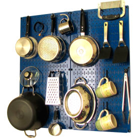 Kitchen Pegboard Pack Storage & Organization Kit, Blue/Black, 32" X 32" X 6"