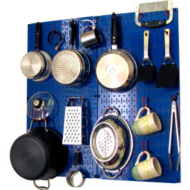Kitchen Pegboard Pack Storage & Organization Kit, Blue/Red, 32" X 32" X 6"