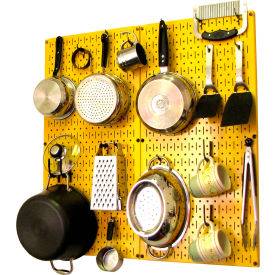 Kitchen Pegboard Pack Storage & Organization Kit, Yellow/Black, 32" X 32" X 6"