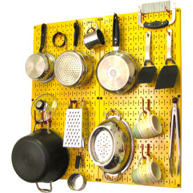 Kitchen Pegboard Pack Storage & Organization Kit, Yellow/Red, 32" X 32" X 6"