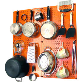 Kitchen Pegboard Pack Storage & Organization Kit, Orange/White, 32" X 32" X 6"