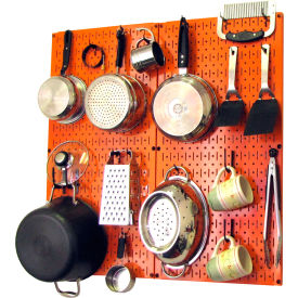 Kitchen Pegboard Pack Storage & Organization Kit, Orange/Black, 32" X 32" X 6"