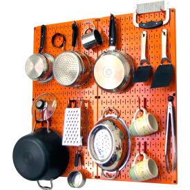 Kitchen Pegboard Pack Storage & Organization Kit, Orange/Red 32" X 32" X 6"