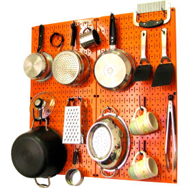Kitchen Pegboard Pack Storage & Organization Kit, Orange/Blue, 32" X 32" X 6"