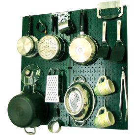 Kitchen Pegboard Pack Storage & Organization Kit, Green/White, 32" X 32" X 6"