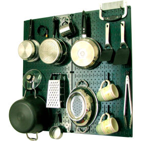 Kitchen Pegboard Pack Storage & Organization Kit, Green/Black, 32" X 32" X 6"