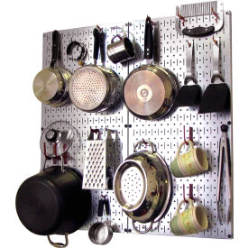 Kitchen Pegboard Pack Storage & Organization Kit, Galvanized Red, 32" X 32" X 6"