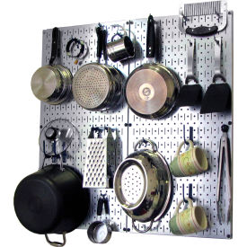 Kitchen Pegboard Pack Storage & Organization Kit, Galvanized Blue, 32" X 32" X 6"