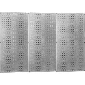 Industrial Metal Pegboard, Galvanized Metallic, 48" X 32" X 3/4"