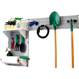 Pegboard Garden Tool Board Organizer, Gray/White, 48" X 32" X 9"