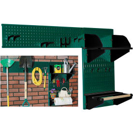 Pegboard Garden Tool Board Organizer, Green/Black, 48" X 32" X 9"