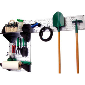 Pegboard Garden Tool Board Organizer, Galvanized Black, 48" X 32" X 9"