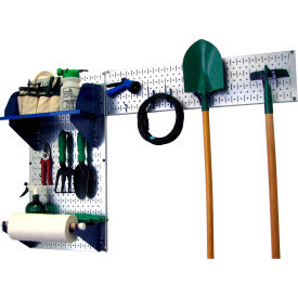 Pegboard Garden Tool Board Organizer, Galvanized Blue, 48" X 32" X 9"